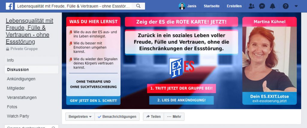 Martina Kühnel Exit-Essstoerung facebook Gruppe